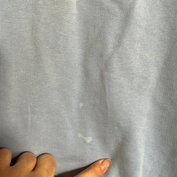 Maison Margiela Leather Elbow Patch Baby Blue Sweatshirt - Picture 3 of 11